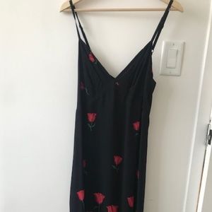 Reformation black floral midi dress